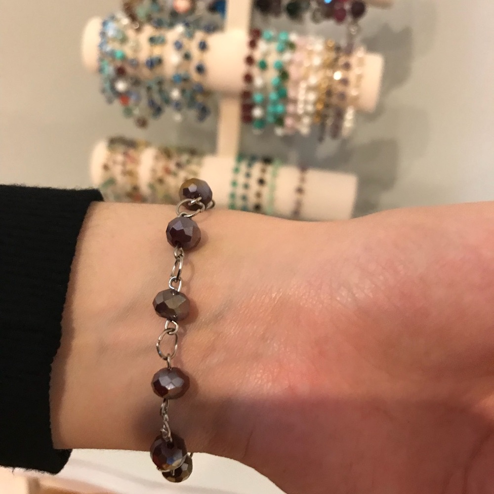 Bright Red-Purple Crystal Bracelet